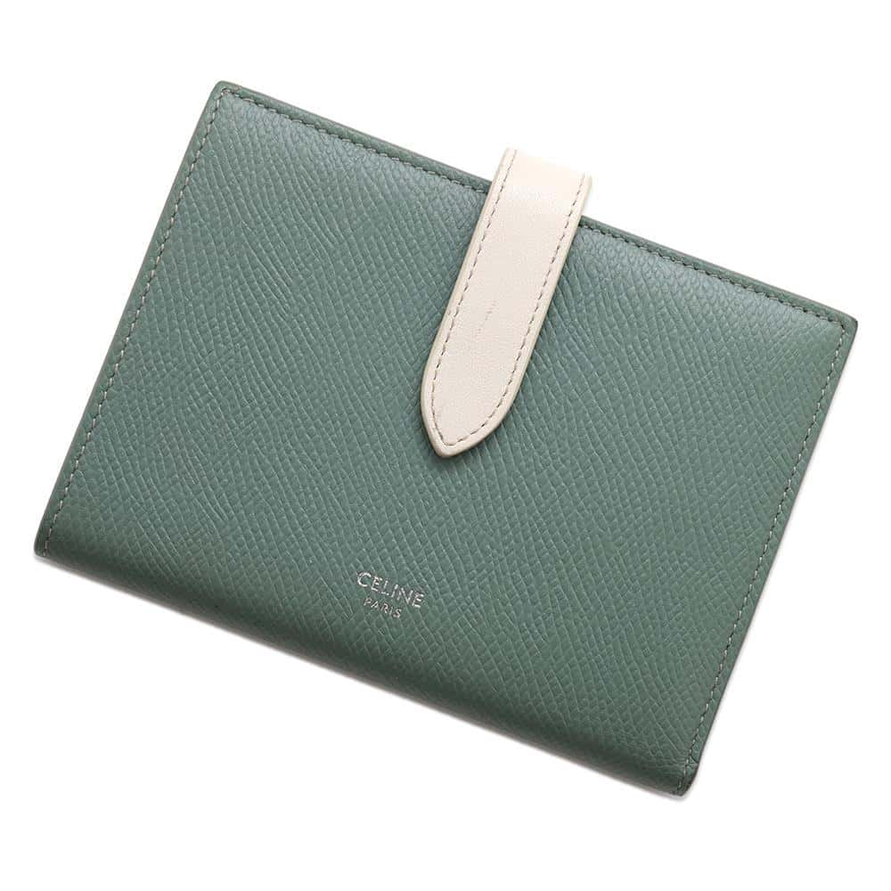 CELINE Medium Strap Wallet Green10B643BRU Leather