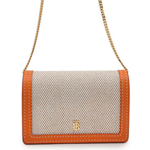 将图像加载到图库查看器中，BURBERRY TBChainShoulderCard Case Beige/Orange Canvas/Leather
