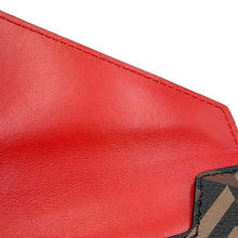 将图像加载到图库查看器中，Gianni Versace La Greca Signature 3-Piece Clutch Bag Brown/Red/Black PVC Leather
