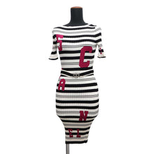 将图像加载到图库查看器中，CHANEL Knit dress Size 36 White/BlackP60636 Silk84% Elastine16%
