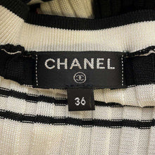 将图像加载到图库查看器中，CHANEL Knit dress Size 36 White/BlackP60636 Silk84% Elastine16%
