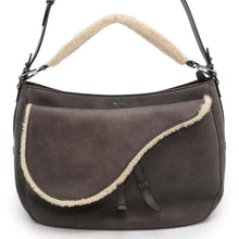 Load image into Gallery viewer, Dior Saddle 2WAY Shoulder Bag Gray Mouton Leather
