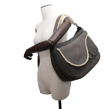 Load image into Gallery viewer, Dior Saddle 2WAY Shoulder Bag Gray Mouton Leather
