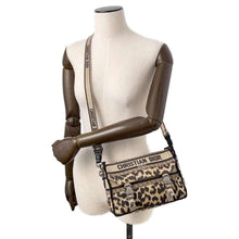 Load image into Gallery viewer, Dior Embroidery Shoulder Bag Brown Canvas
