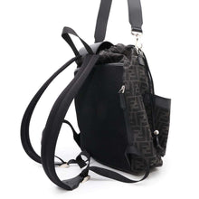 Load image into Gallery viewer, FENDI FF Jacquard Strike Backpack Black7VZ070 Canvas Leather
