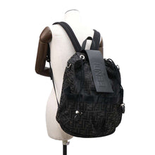 Load image into Gallery viewer, FENDI FF Jacquard Strike Backpack Black7VZ070 Canvas Leather
