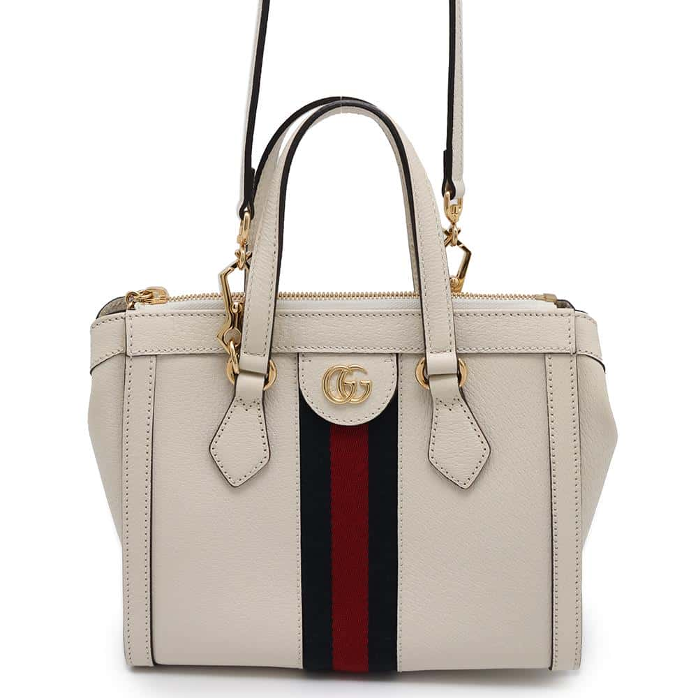 GUCCI Ophidia GGSmall Tote Bag White547551 Leather