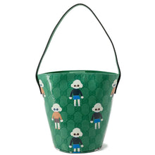 Load image into Gallery viewer, GUCCI GG Crystal Bucket Bag Children&#39;s Green752356 PVC Leather
