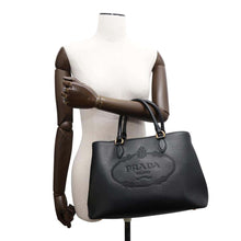 Load image into Gallery viewer, PRADA Logo 2WAY Handbag Black1BA579 Leather
