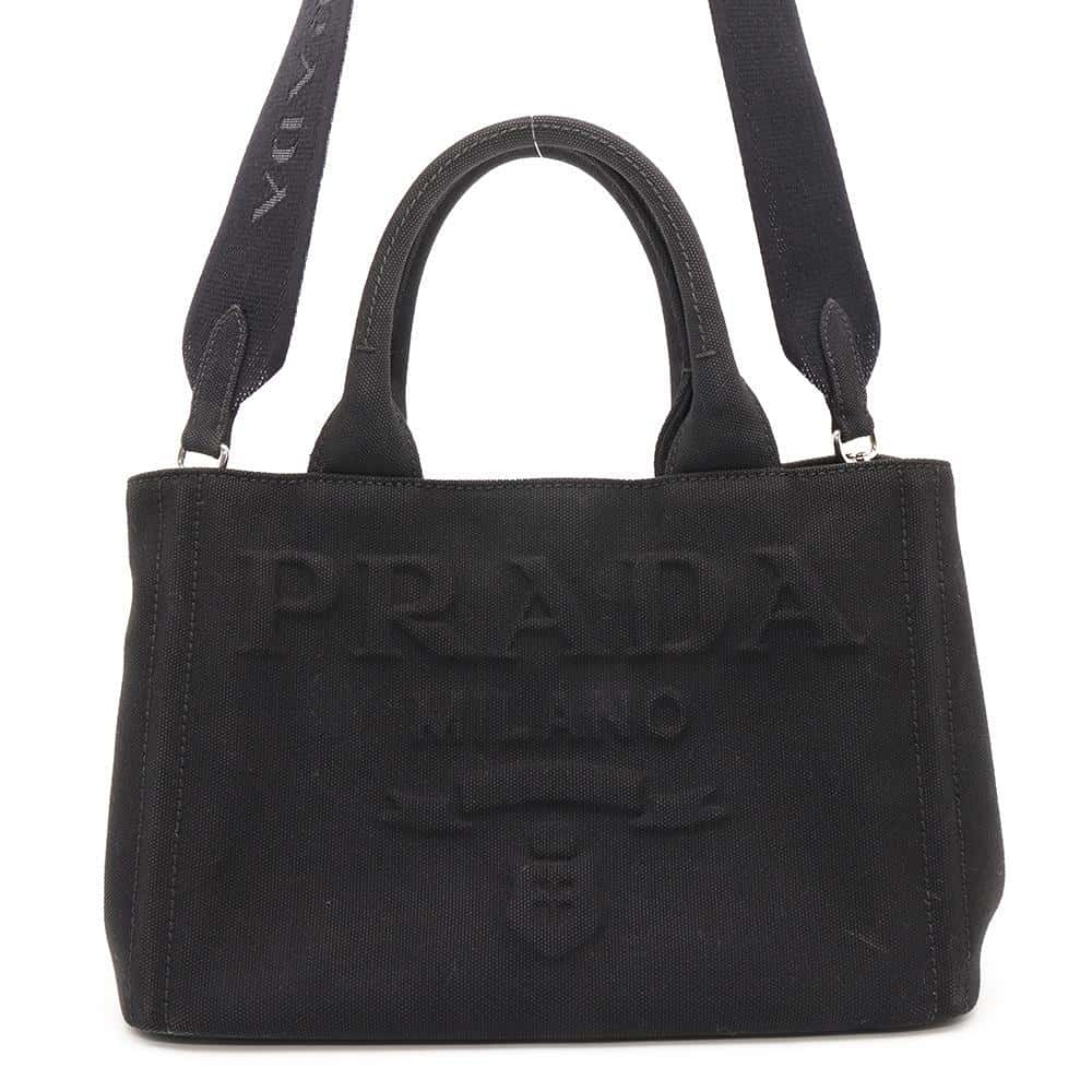 PRADA Canapa 2WAYTote Bag Black1BG439 Canvas