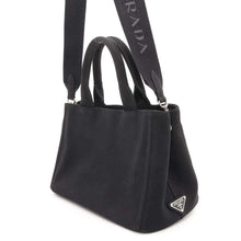 Load image into Gallery viewer, PRADA Canapa 2WAYTote Bag Black1BG439 Canvas
