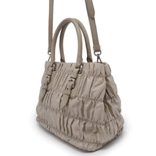 Load image into Gallery viewer, PRADA Gathered 2WAYHandbag BeigeBN2868 Nylon Leather
