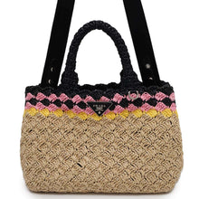 将图像加载到图库查看器中，PRADA Canapa 2WAYHandbag Beige/Black1BG889 Raffia
