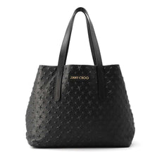 将图像加载到图库查看器中，JIMMY CHOO Sophia Star Embossed BlackSOFIAMEMG Leather Size M
