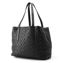 将图像加载到图库查看器中，JIMMY CHOO Sophia Star Embossed BlackSOFIAMEMG Leather Size M
