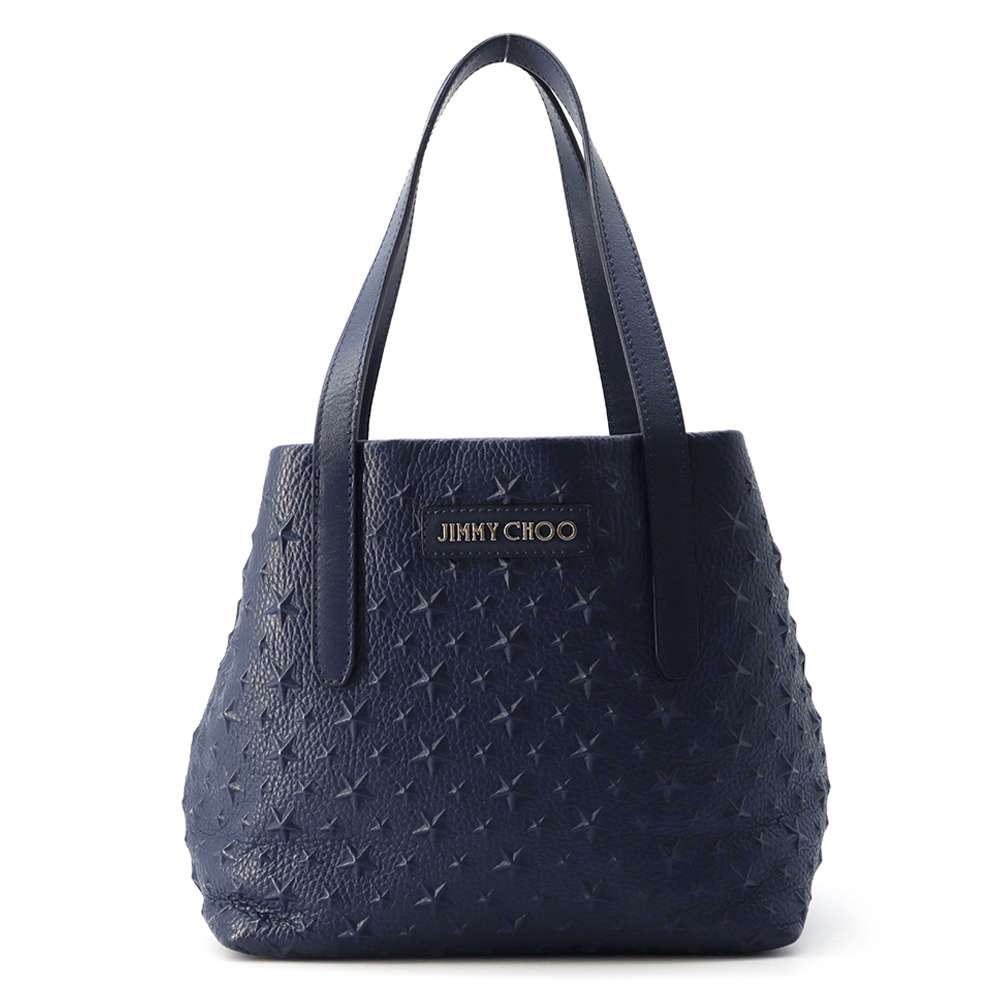 JIMMY CHOO Sophia Star Embossed Navy Leather Size S