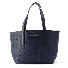 将图像加载到图库查看器中，JIMMY CHOO Sophia Star Embossed Navy Leather Size S
