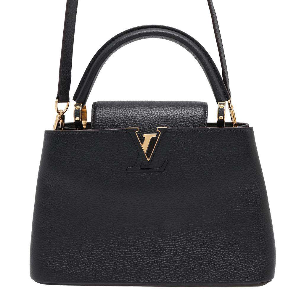 LOUIS VUITTON Capucines Noir/PinkM42242 Taurillon Leather Size PM