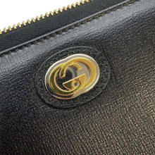 将图像加载到图库查看器中，GUCCI Interlocking G Zip Around Long Cloth Black598543 Leather
