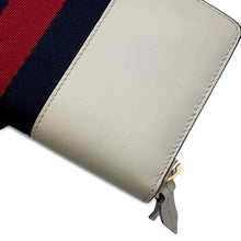 将图像加载到图库查看器中，GUCCI Sylvie Zip Around Long Cloth White476083 Leather
