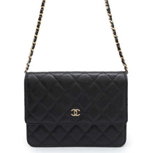 将图像加载到图库查看器中，CHANEL Matelasse Chain wallet BlackAP3745 Caviar Leather
