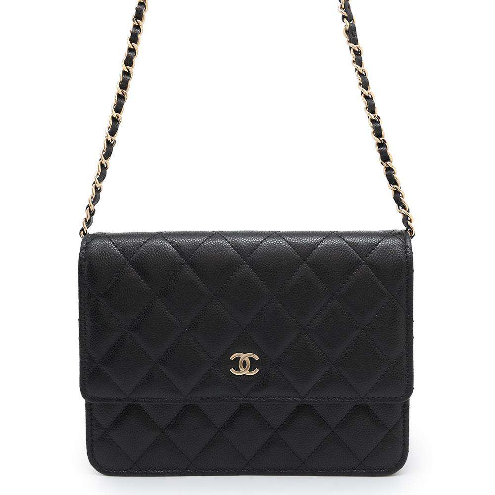 CHANEL Matelasse Chain wallet BlackAP3745 Caviar Leather