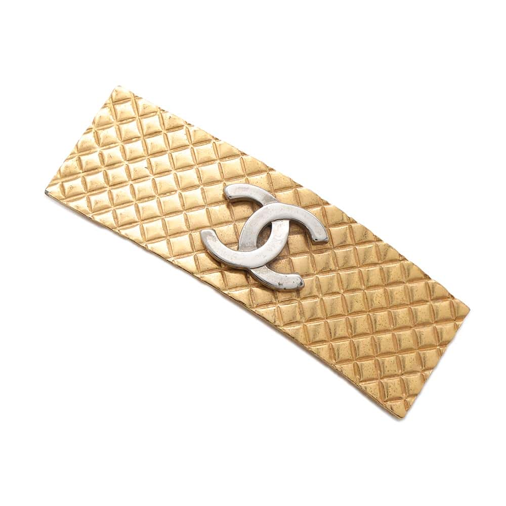 CHANEL CC Logo Valletta Gold/Silver Metal