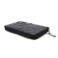 将图像加载到图库查看器中，CHANEL Cambon Line Zip Around Long Cloth BlackA48660 Lambskin
