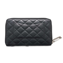 将图像加载到图库查看器中，CHANEL Cambon Line Zip Around Long Cloth BlackA48660 Lambskin
