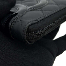 将图像加载到图库查看器中，CHANEL Cambon Line Zip Around Long Cloth BlackA48660 Lambskin

