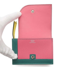 Load image into Gallery viewer, HERMES Camail Mini Coin purse Rose Azalee/Lime/Malachite Epsom
