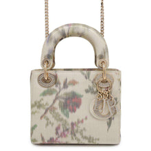 Load image into Gallery viewer, Dior Lady Dior 2WAYHandbag Ivory/Multicolor Satin Rhinestone Size Mini
