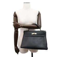 Load image into Gallery viewer, HERMES Kelly Retourne Black Ardennes Leather Size 32
