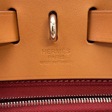 Load image into Gallery viewer, HERMES Herbag zip Bordeaux/Brown Toile Military Vache Hunter Leather Size PM
