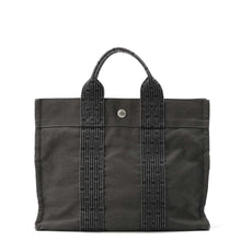 将图像加载到图库查看器中，HERMES Her Line Tote Gray Canvas Size PM
