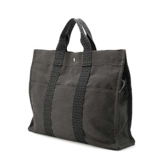 将图像加载到图库查看器中，HERMES Her Line Tote Gray Canvas Size MM
