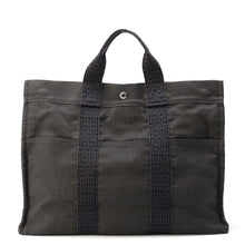 将图像加载到图库查看器中，HERMES Her Line Tote Gray Canvas Size MM
