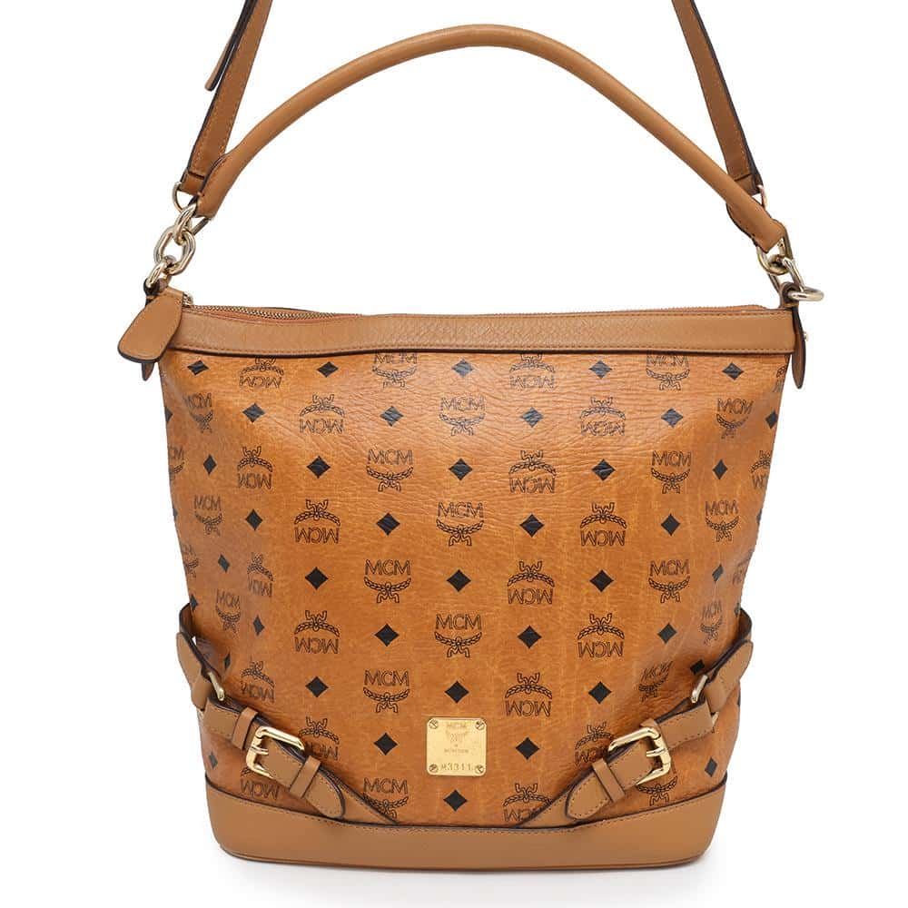 MCM Shoulder Bag Brown Leather