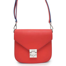 将图像加载到图库查看器中，MCM Shoulder Bag Red/Blue Leather
