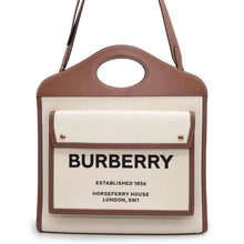 Load image into Gallery viewer, BURBERRY Pocket bag 2wayHandbag Beige/Brown8039362 Canvas Calf Leather Size Medium
