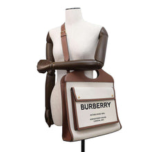 Load image into Gallery viewer, BURBERRY Pocket bag 2wayHandbag Beige/Brown8039362 Canvas Calf Leather Size Medium
