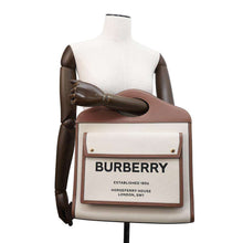 Load image into Gallery viewer, BURBERRY Pocket bag 2wayHandbag Beige/Brown8039362 Canvas Calf Leather Size Medium
