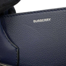 Load image into Gallery viewer, BURBERRY Belt 2WAY Tote Bag Navy/White8014099 Leather
