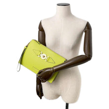 Load image into Gallery viewer, Gianni Versace Medusa Clutch Bag LimeYellowDP87631 Leather
