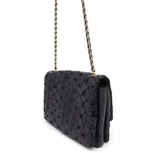 将图像加载到图库查看器中，Ferragamo SequinsChainShoulder Bag BlackAU21/F013 Leather
