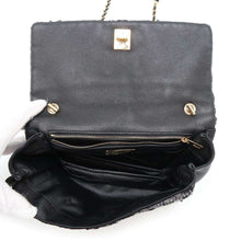 将图像加载到图库查看器中，Ferragamo SequinsChainShoulder Bag BlackAU21/F013 Leather
