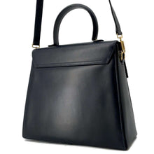 将图像加载到图库查看器中，Ferragamo Gancini 2way Handbag NavyE210536 Leather
