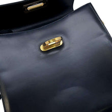 将图像加载到图库查看器中，Ferragamo Gancini 2way Handbag NavyE210536 Leather
