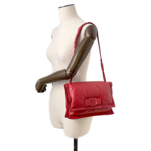 将图像加载到图库查看器中，Ferragamo Vara Ribbon Shoulder Bag Red21I287 Leather
