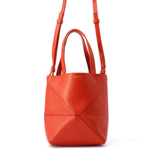 将图像加载到图库查看器中，LOEWE Puzzle Fold Tote Sunrise OrangeA657V25X01 Leather Size Mini
